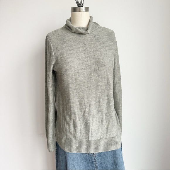 J. Jill Wearever Funnel-Neck Sweater Grey Women’s Medium - Picture 2 of 11